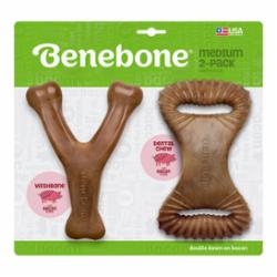 Benebone Dental Wishbone Dog Chew Bacon Medium 2 Pack