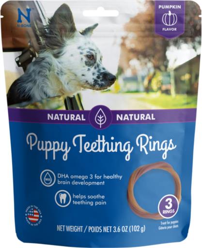N-Bone Puppy Teething Ring Pumpkin Flavor 3 Pack