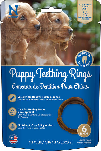 N-Bone Puppy Teething Rings Peanut Butter Flavor 6 pack