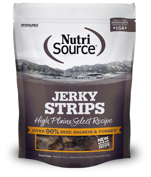 NutriSource High Plains Select Jerky Strips Dog Treats 4 oz