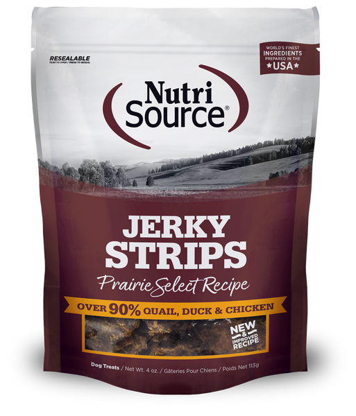 NutriSource Prairie Select Jerky Strips Dog Treats 4 oz