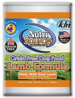Nutri Source Grain Free Lamb Can Dog Food 13 oz