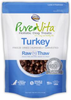 Pure Vita Freeze Dried Turkey Dog Treat 2 oz