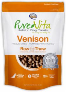 Pure Vita Freeze Dried Venison Dog Treat 2 oz