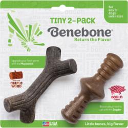 Benebone Dog Zaggler Bacon Tiny 2 Pack