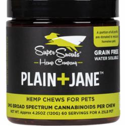 SUPER SNOUTS GRAIN FREE PLAIN+JANE 30CT BROAD SPECTRUM HEMP CHEWS