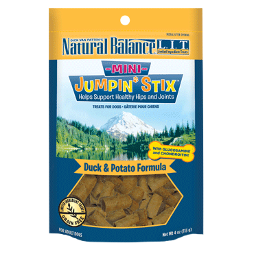 Natural Balance LIT Mini Jumpin' Stix Duck Formula With Glucosamine And Chondroitin Semi-Moist Dog Dog Food 4 oz.