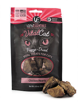 Vital Essentials Freeze-Dried Vital Cat Treats Chicken Hearts .8 oz