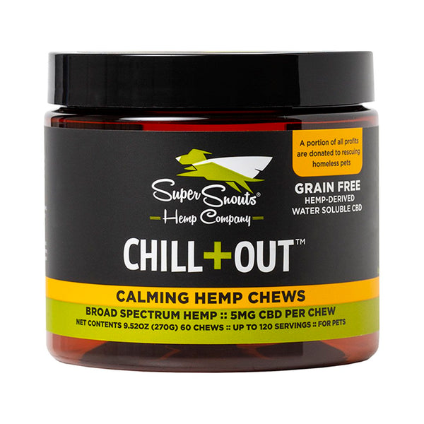 Super Snouts CHILL+OUT WATER SOLUBLE CBD “CALMING” SOFT CHEWS 60 ct