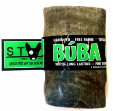 BUBA CHEW Water Buffalo Horn Large (6-10oz) for dogs 25-50lbs